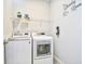 Laundry room featuring modern washer and dryer with 