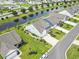 Overhead shot of a home with lush landscaping, a stone path, and a serene pond view enhances curb appeal at 2572 Brescia St., Myrtle Beach, SC 29579