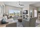 Cozy living room with large windows, comfortable seating, and contemporary decor at 2572 Brescia St., Myrtle Beach, SC 29579