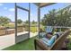 Inviting screened porch with comfortable seating and scenic water views is a relaxing retreat at 2572 Brescia St., Myrtle Beach, SC 29579
