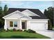 Charming single-story home boasts a classic design with a brick facade, lush lawn, and an attached two-car garage at 2614 Tranquility Loop, Longs, SC 29568