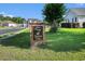 Community sign for Stone Village/Hunters Ridge in a landscaped setting at 264 La Patos Dr., Myrtle Beach, SC 29588