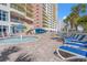 Relaxing pool area featuring a water fountain and comfortable lounge seating at 2801 S Ocean Blvd. # 941, North Myrtle Beach, SC 29582