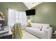 Bedroom with green walls, a futon and a desk at 3468 Trailside Dr., Little River, SC 29566