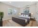 Bedroom features two bright windows, large bed, and neutral decor at 409 2Nd Ave. S, Myrtle Beach, SC 29577