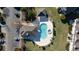 Aerial shot of the community pool and surrounding buildings, green space, and parking at 4430-G Montrose Ln. # G, Myrtle Beach, SC 29579