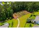 Aerial view of community garden featuring abundant vegetation and walkways at 450 Oaklanding Ln., Murrells Inlet, SC 29576