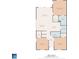 Detailed floor plan showcases three bedrooms, two baths, kitchen, dining area, and living room at 4924 Pond Shoals Ct. # 201, Myrtle Beach, SC 29579