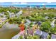 Aerial view pinpoints the property, highlighting its coastal proximity and lush surroundings at 521 Bay Drive Ext., Garden City Beach, SC 29576