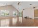 Open floor plan with vaulted ceiling, living room, and sliding doors to porch at 618 5Th Ave. S, North Myrtle Beach, SC 29582