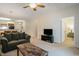 Comfortable living room with couches, marble coffee table, and view to bedroom at 6253 Catalina Dr. # 1523, North Myrtle Beach, SC 29582