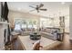 Spacious living room with an open layout, modern decor, and hardwood floors at 769 Country Club Dr., Pawleys Island, SC 29585
