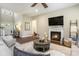 Cozy living room with a fireplace, comfortable seating, and modern design at 769 Country Club Dr., Pawleys Island, SC 29585