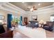 Bright living room featuring stylish furnishings and sliding glass doors at 1025 Limpkin Dr., Conway, SC 29526