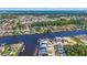 Aerial view showcasing waterfront community with docks and easy access to the open waters at 109 Serenity Point Dr., Little River, SC 29566