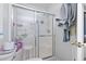 Bathroom showcasing a clear glass enclosed shower and a white toilet at 1102 Stanton Pl. # 1102, Myrtle Beach, SC 29579