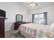 Bright bedroom featuring a vaulted ceiling, grey carpets, and a window providing natural light at 1102 Stanton Pl. # 1102, Myrtle Beach, SC 29579