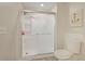 Bathroom with a glass-enclosed shower and modern fixtures at 1551 Spinnaker Dr. # 5913, North Myrtle Beach, SC 29582
