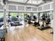 Well equipped exercise room with natural light, ceiling fans and wood flooring at 1551 Spinnaker Dr. # 5913, North Myrtle Beach, SC 29582