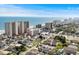 Panoramic aerial shot of a coastal neighborhood near the beach, featuring stunning ocean views and well-kept properties at 1616 S Ocean Blvd., North Myrtle Beach, SC 29582