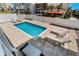 Beautiful private pool with sun loungers, creating an inviting outdoor oasis for relaxation and enjoyment at 1616 S Ocean Blvd., North Myrtle Beach, SC 29582