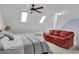 Bedroom featuring a couch, vaulted ceilings, and a fan at 1912 Goose Creek Rd. Sw # 4302, Ocean Isle Beach, NC 28469