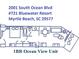Floor plan showcases 1BR Ocean View Unit layout at 2001 S Ocean Blvd. # 721, Myrtle Beach, SC 29577