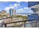 Gorgeous ocean view from balcony overlooking the beach, with palm trees and parking at 2001 S Ocean Blvd. # 721, Myrtle Beach, SC 29577