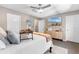 Comfortable bedroom with a ceiling fan, decorative accents, and ample lighting at 210 Double Eagle Dr. # B-2, Surfside Beach, SC 29575