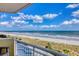 Enjoy views of the beach from the condo's balcony with seating at 2801 S Ocean Blvd. # 538, North Myrtle Beach, SC 29582