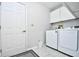 Convenient laundry room featuring a washer, dryer, and ample storage space at 3105 Robyn Ct., Little River, SC 29566