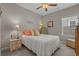 A cozy bedroom featuring a white comforter, window, and comfortable furnishings at 4319 Grande Harbour Blvd., Little River, SC 29566