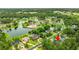 An aerial view of the property in a neighborhood near a body of water at 528 Chamberlin Rd., Myrtle Beach, SC 29588