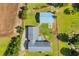 Aerial view of the property, revealing the house, a blue building and surrounding landscape at 5589 Highway 668, Conway, SC 29526