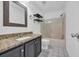 Bathroom featuring granite vanity and shower-tub combo at 5589 Highway 668, Conway, SC 29526