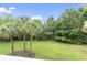 A view of the lush green backyard, showcasing its tranquil setting and landscaping at 5750 Oyster Catcher Dr. # 822, North Myrtle Beach, SC 29582
