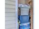 Storage space with shelving and various storage containers and equipment at 601 N Hillside Dr. # 4434, North Myrtle Beach, SC 29582