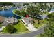 Aerial view of a home near a lake, landscaped yard and neighborhood at 675 Vermillion Dr., Little River, SC 29566
