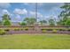 Well-maintained Hidden Lakes Village community entrance with stone signage, landscaping, and lush green grass at 675 Vermillion Dr., Little River, SC 29566