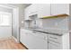 Modern kitchen with white cabinets, stainless steel sink, granite countertops, and subway tile backsplash at 755 Burcale Rd. # E-3, Myrtle Beach, SC 29579