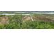 Aerial view of waterfront with a long wooden walkway at 92 High Hammock Way, Pawleys Island, SC 29585
