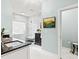 Modern bathroom with marble floors, sleek vanity, and frameless glass shower at 12 Jerry Ct., Pawleys Island, SC 29585