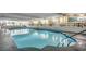 Large indoor pool with handrails and ocean murals for a serene swimming experience at 1210 N Waccamaw Dr. # 602, Murrells Inlet, SC 29576