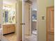 Bathroom with vanity, mirror and shower at 1221 Tidewater Dr. # 2112, North Myrtle Beach, SC 29582
