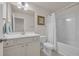 Clean bathroom featuring a shower and tub combo, white vanity, and tile floors at 132 Machrie Loop # A, Myrtle Beach, SC 29588