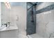 Bathroom features a white vanity, a modern shower, and designer tilework at 139 Pioneer Loop, Georgetown, SC 29440
