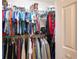 Well-organized closet with ample hanging space and shelving for clothing and personal items at 1505 Lantern Rest Dr. # 301, Myrtle Beach, SC 29579