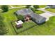 Aerial view of backyard featuring manicured lawn, fenced garden area, and ample space at 1609 Bridgebrook Ln., Conway, SC 29527