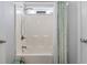 Bathroom with a shower-tub combo and a curtain with decorative leaf design at 1609 Bridgebrook Ln., Conway, SC 29527