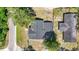 An aerial view captures this home's roof and layout of the yard and the neighboring houses at 204 Elm St., Johnsonville, SC 29555